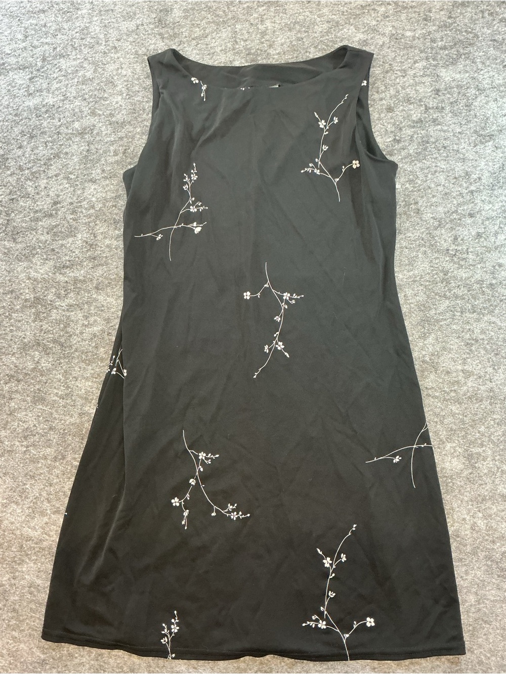 Jalate Classic Black Floral Sleeveless Shift Dress Size M